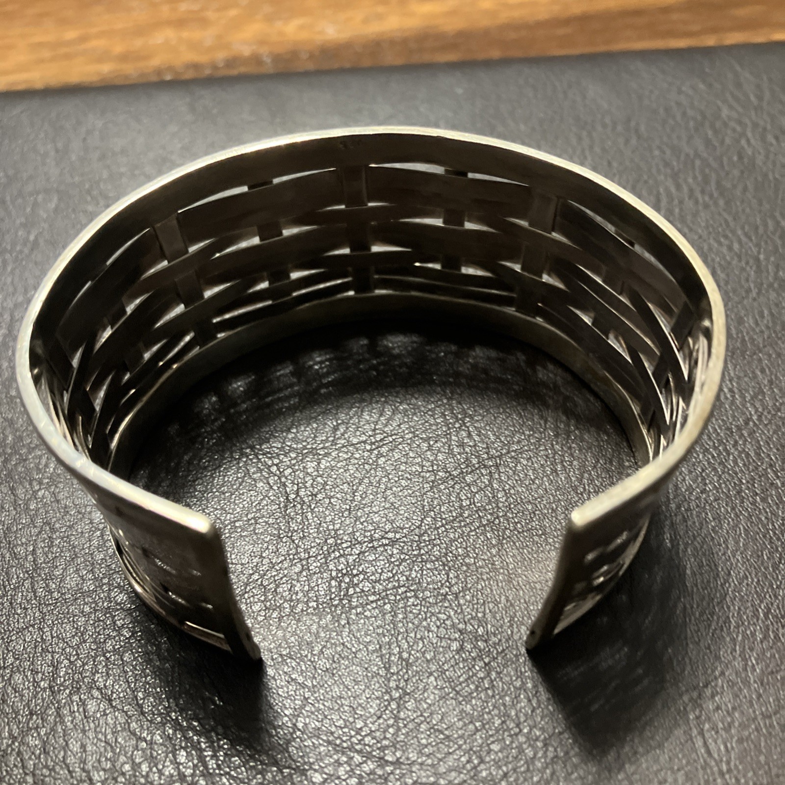 Sterling Silver 925 Cuff Woven 35 Grams Adult Unisex Adjustable
