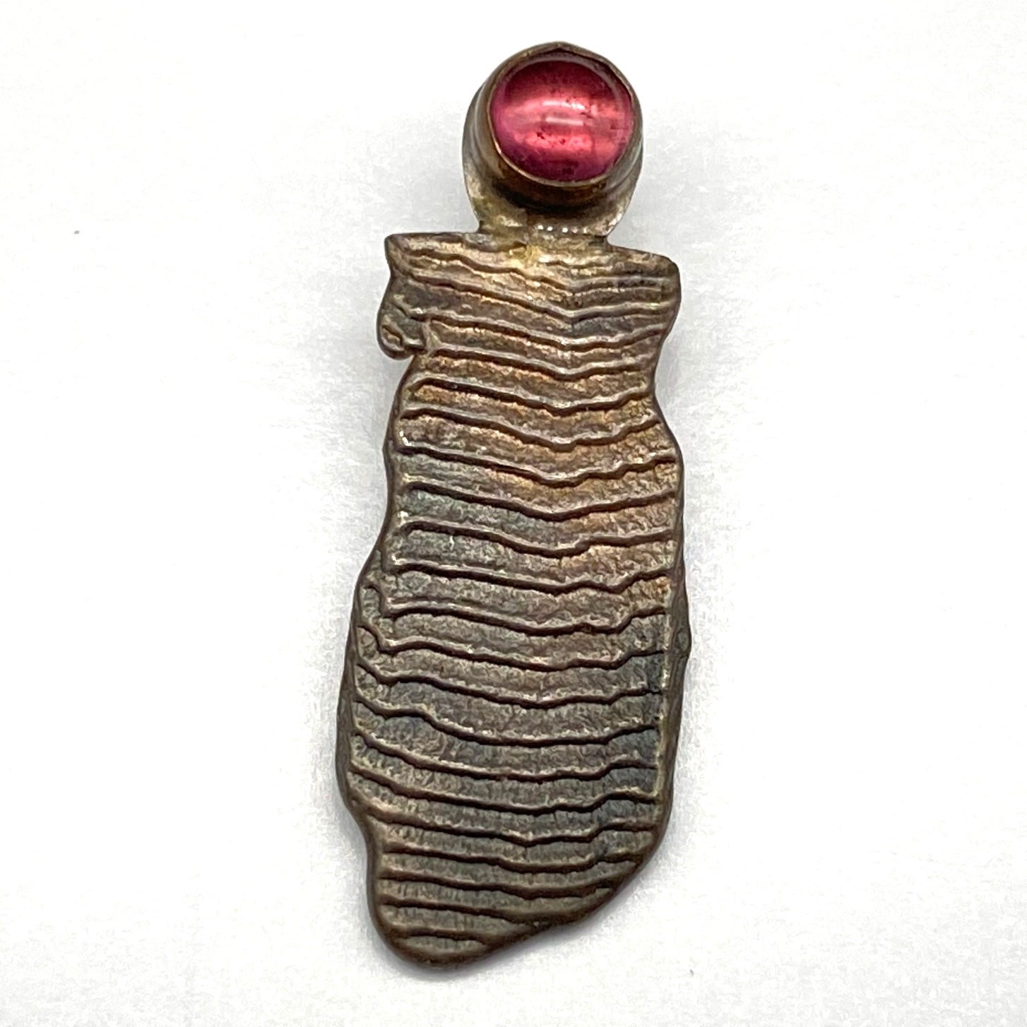 Vintage Modernist Abstract Cast Silver Pendant