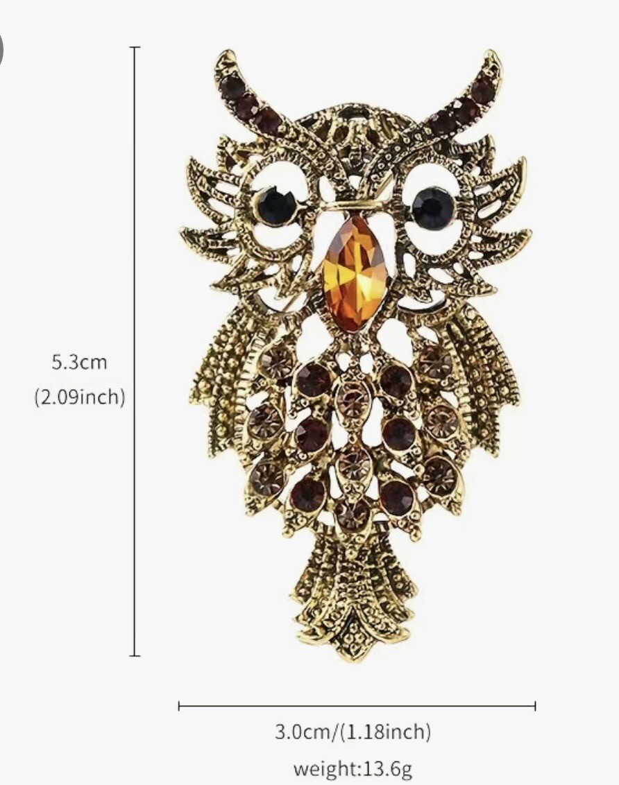 Owl Brooch Pin, Vintage Owl Pin Brooch For Men, Elegant Gift Ideas