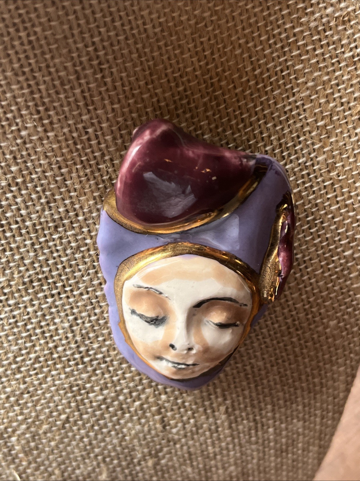 Vintage Artist Signed Gini Max Peaceful Peacemaker Sculpture Brooch