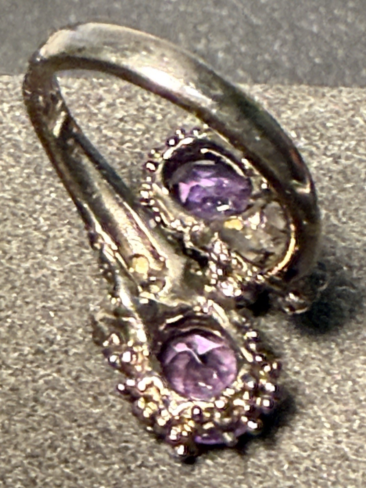 Danny Buonomo Artisan 1980s Silver 925 Amethyst Pink Sapphire Ring Sz 7.25