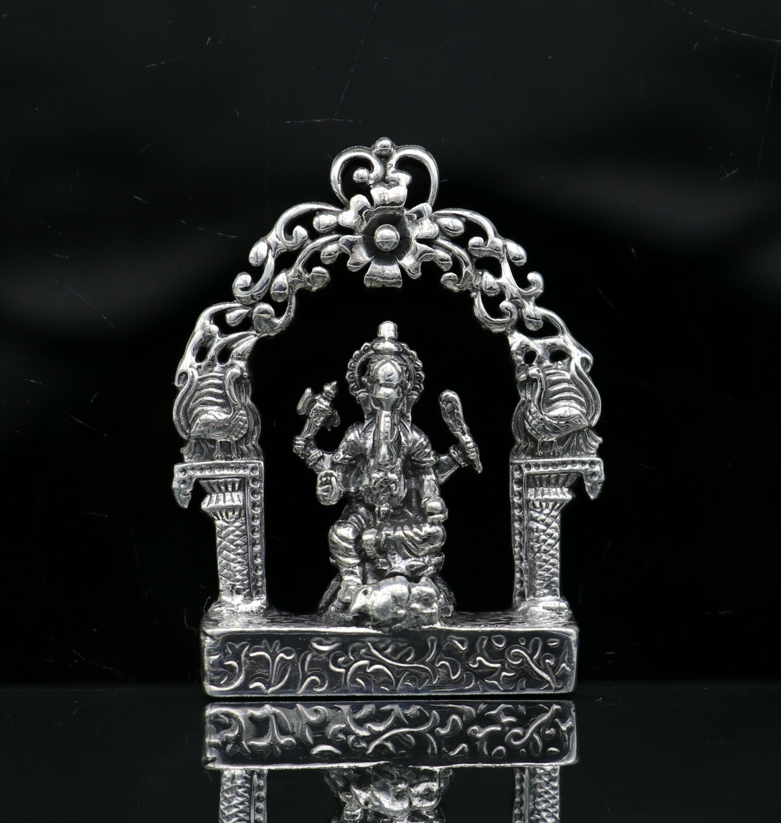 925 pure silver Lord Ganesha statue, figurine, puja article home temple art01