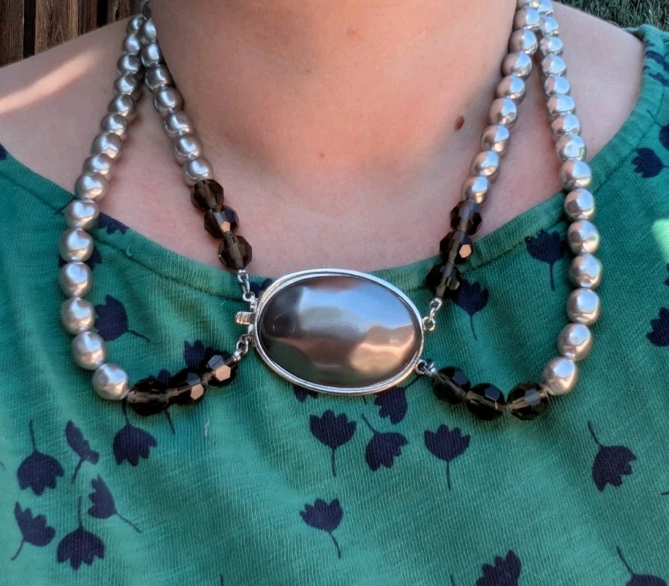 Vintage YSL Yves Saint Laurent Faux Baroque Pearl Necklace & Bracelet Set C46