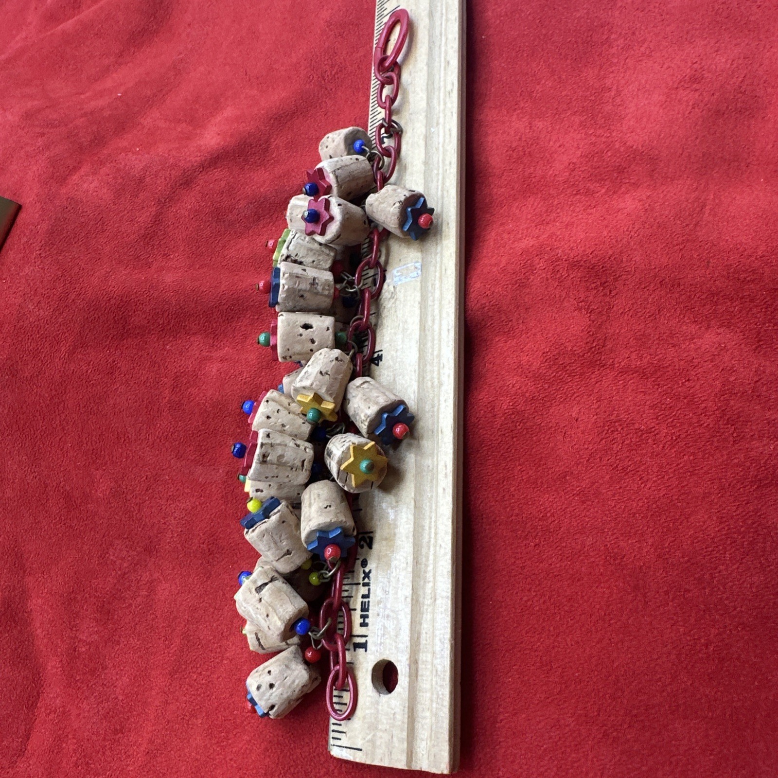 Exclusive Depression Era Cork and Multicolored Bakelite Bracelet. See pics.