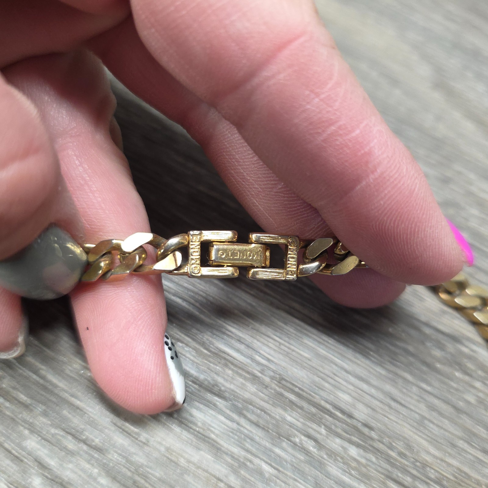 Monet Link Chain Necklace Gold Tone Chunky 32″ Signed Bold Statement Jewelry