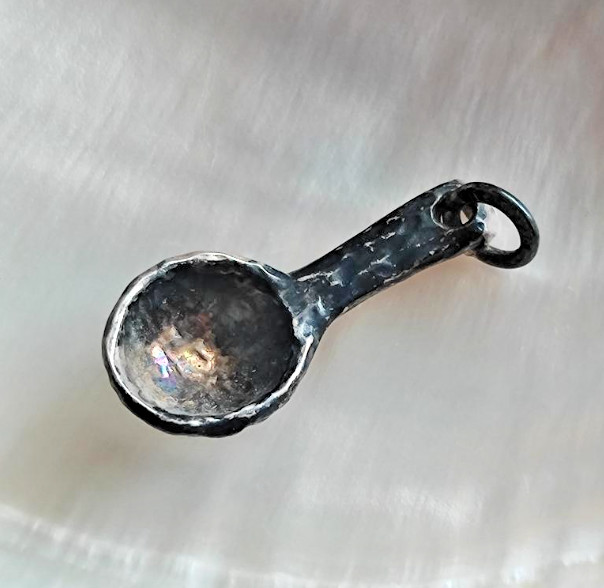 Vintage Sterling Silver 925 Spoon Pendant Charm 2.8g European Jewelry