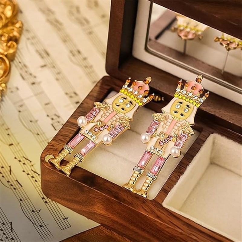 2 PAIR Christmas Earrings for Women, Vintage Nutcracker