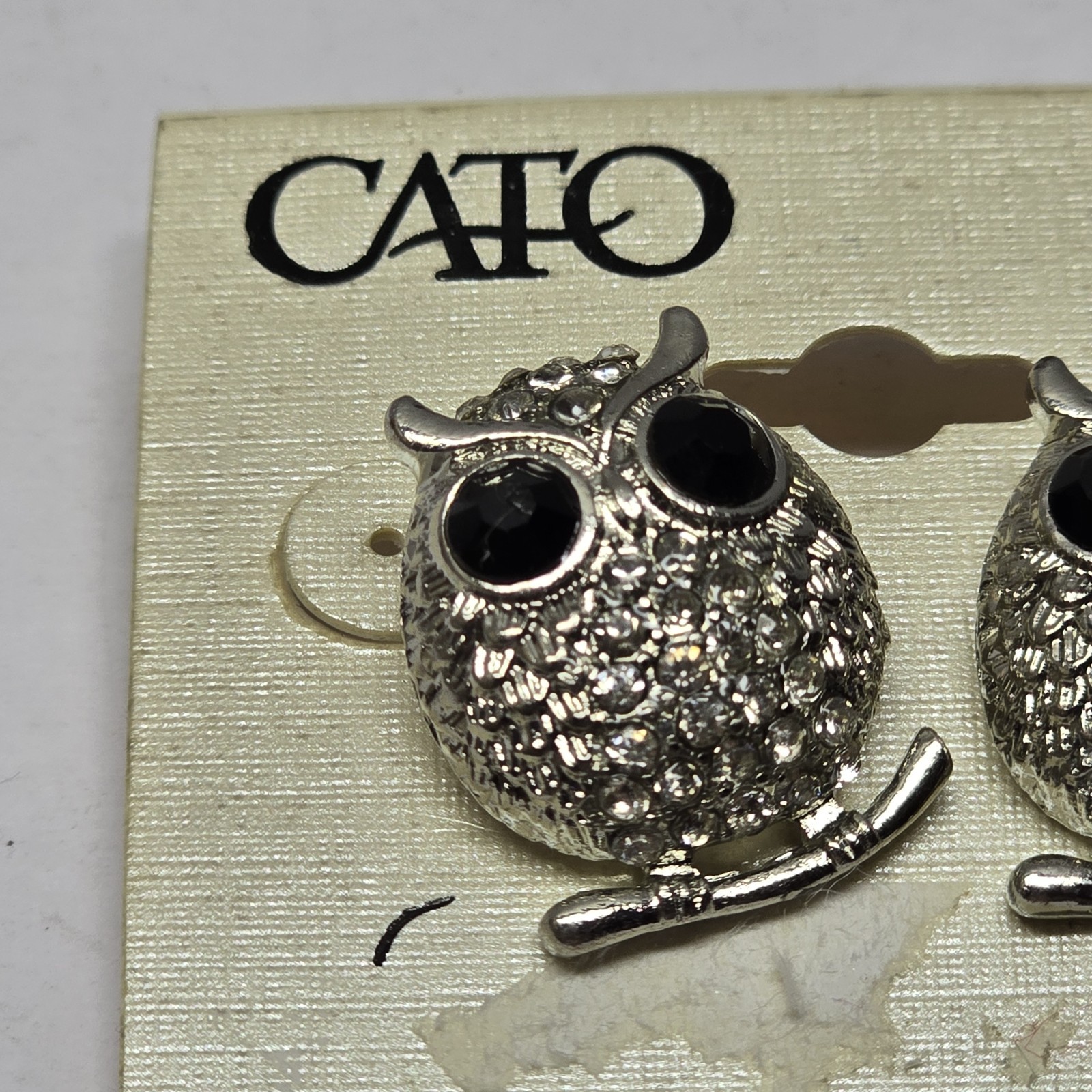 NWT CATO SILVER TONE Owl Earrings Post Nickel Free