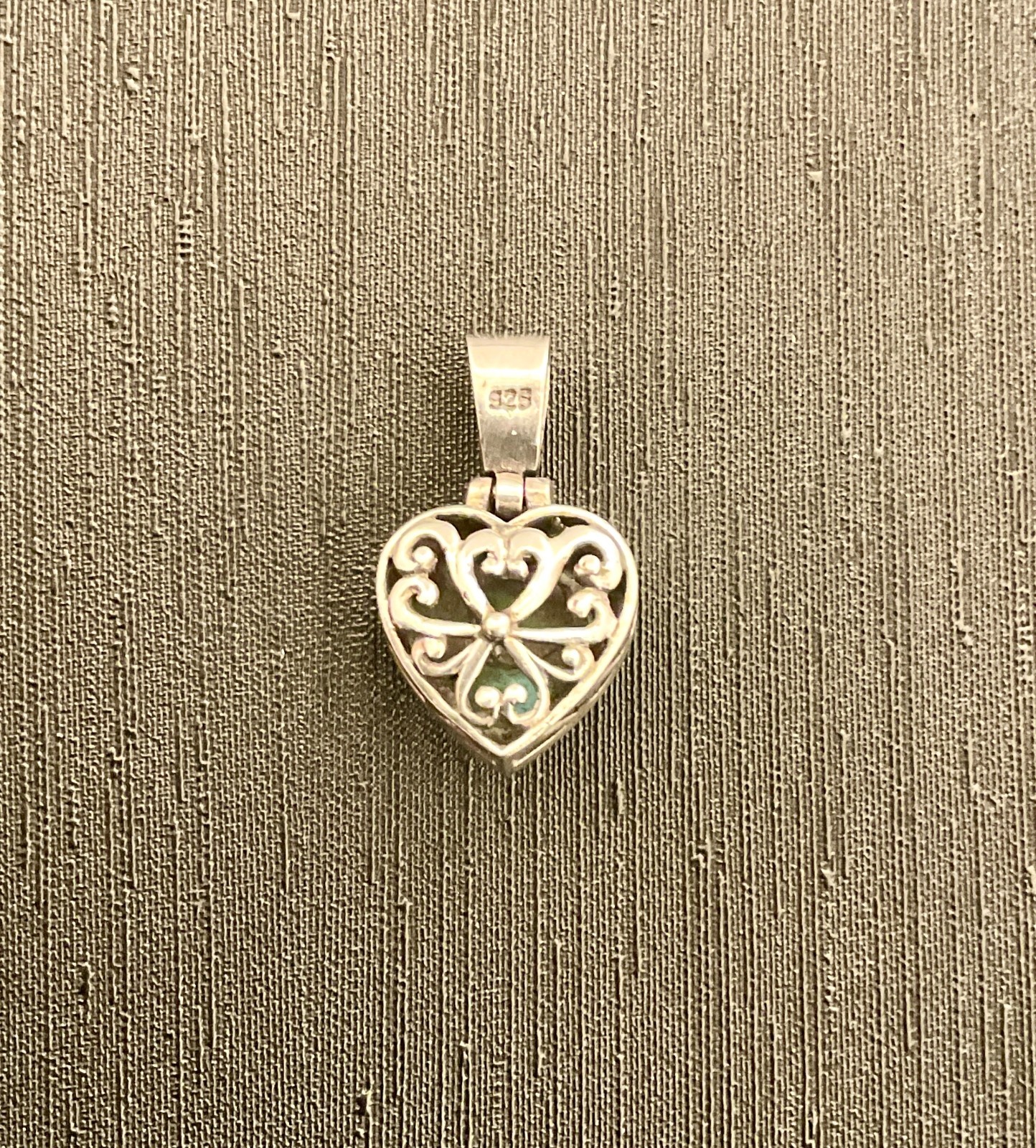 Vintage Sterling Silver 925 & Turquoise Heart Pendant