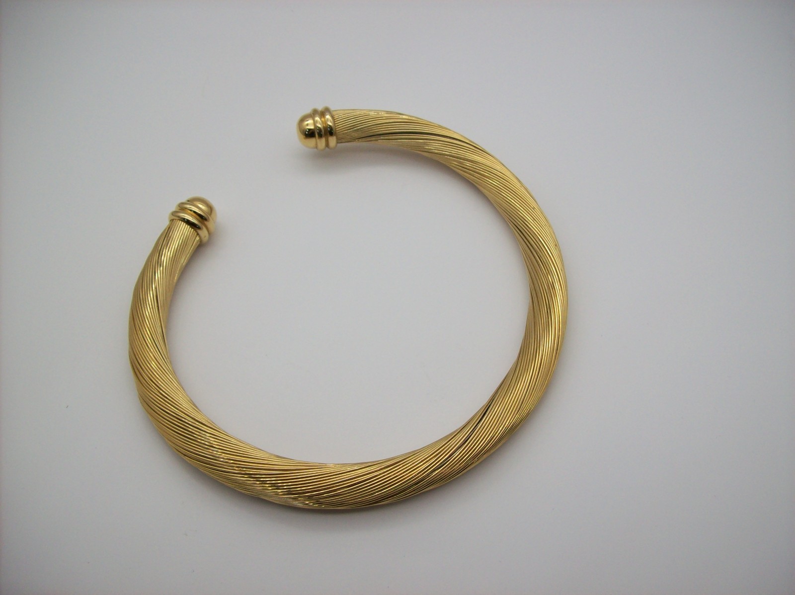Vintage GoldTone Wire Chunky Heavy Choker Retro Statement Necklace 1990s Y2K
