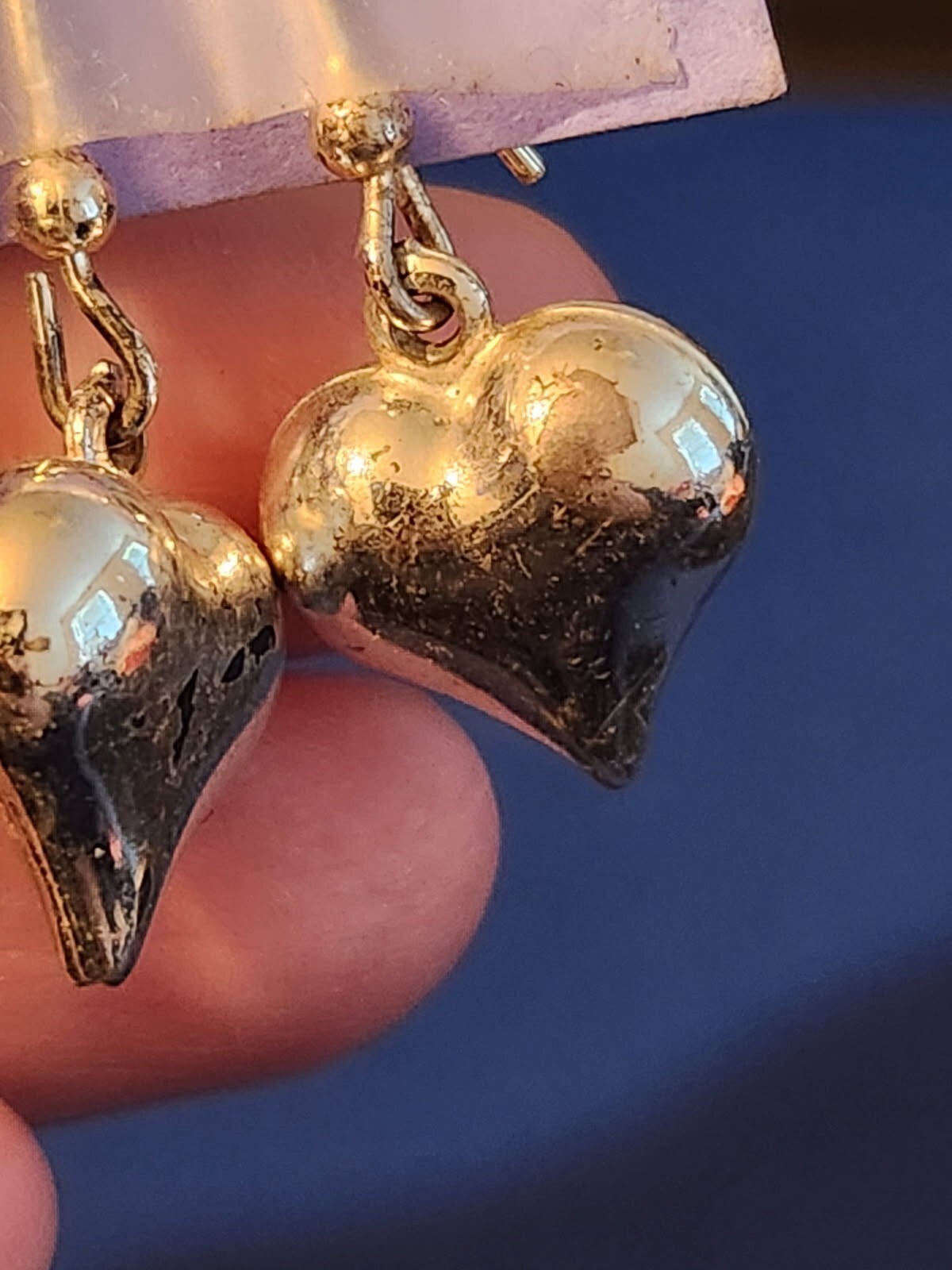 Sterling Silver Heart Shaped Dangle Earrings