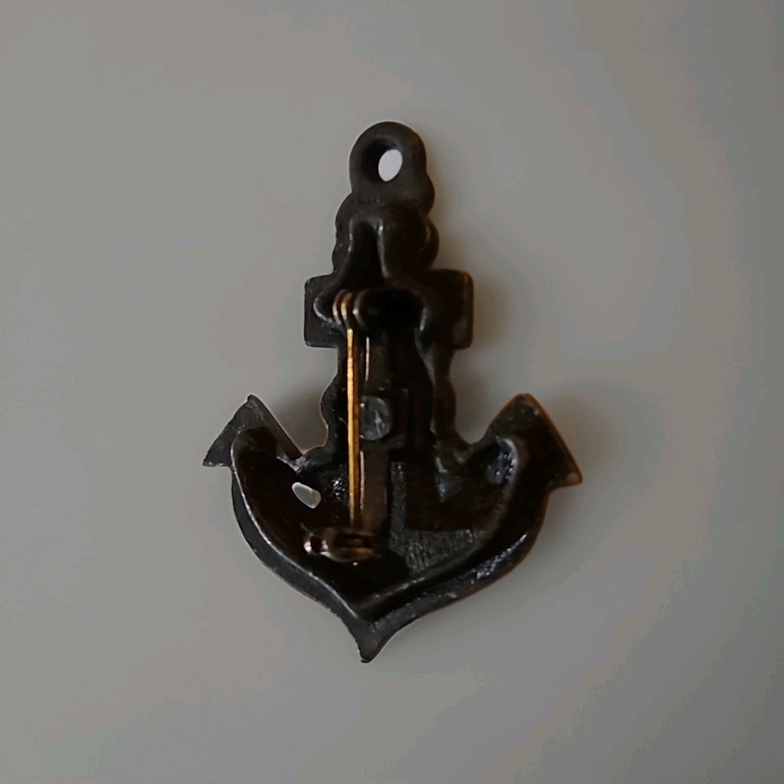 Vintage Anchor Sweet Heart Pin Zinc Alloy Nautical Navy Brooch
