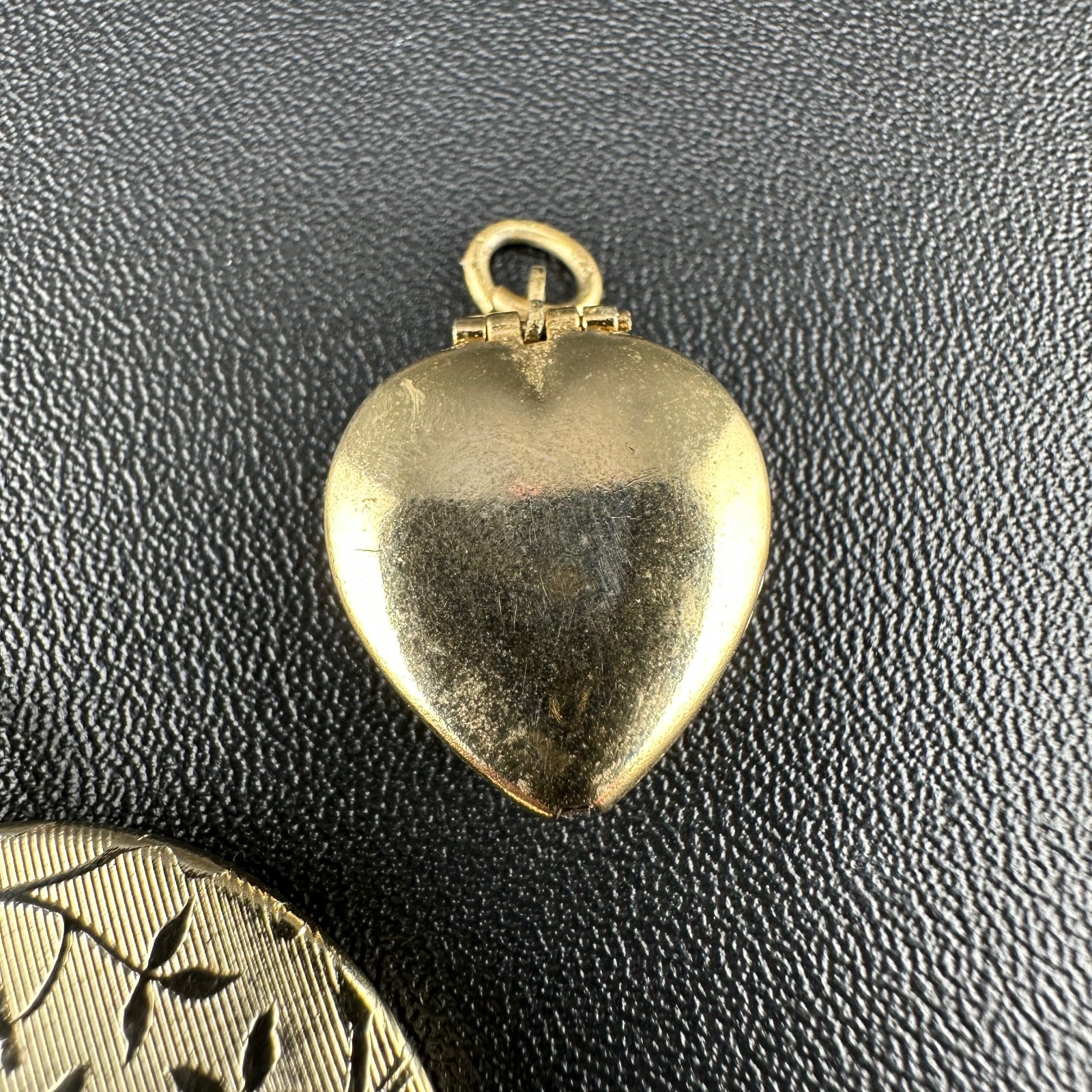 Vintage Locket Pendant Lot Gold Tone Etched Monogram Heart Floral Rhinestone