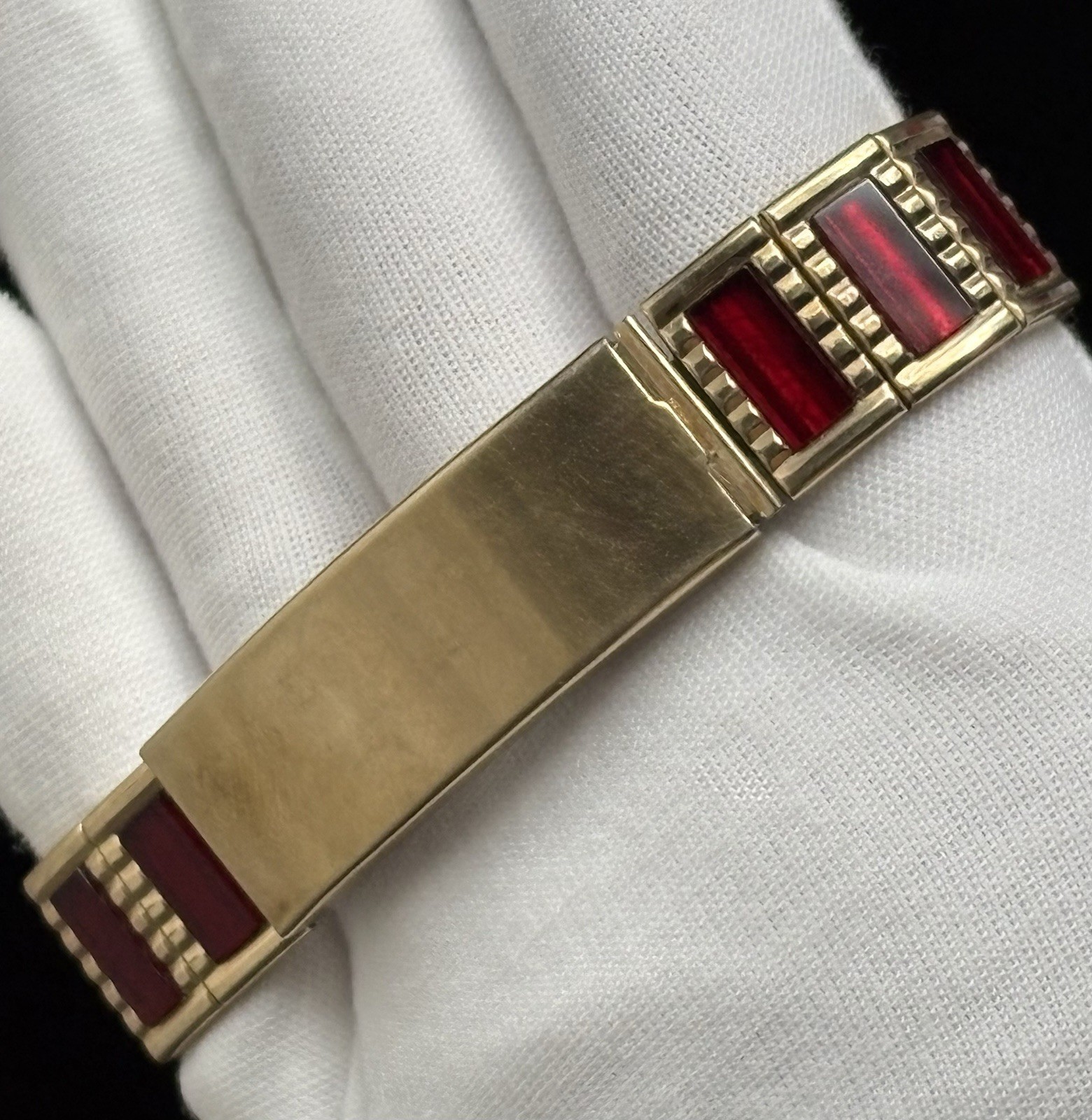 Spiedel 10k Gold Filled ID Hidden Secret Photo Bracelet 1950s MCM Expandable VTG