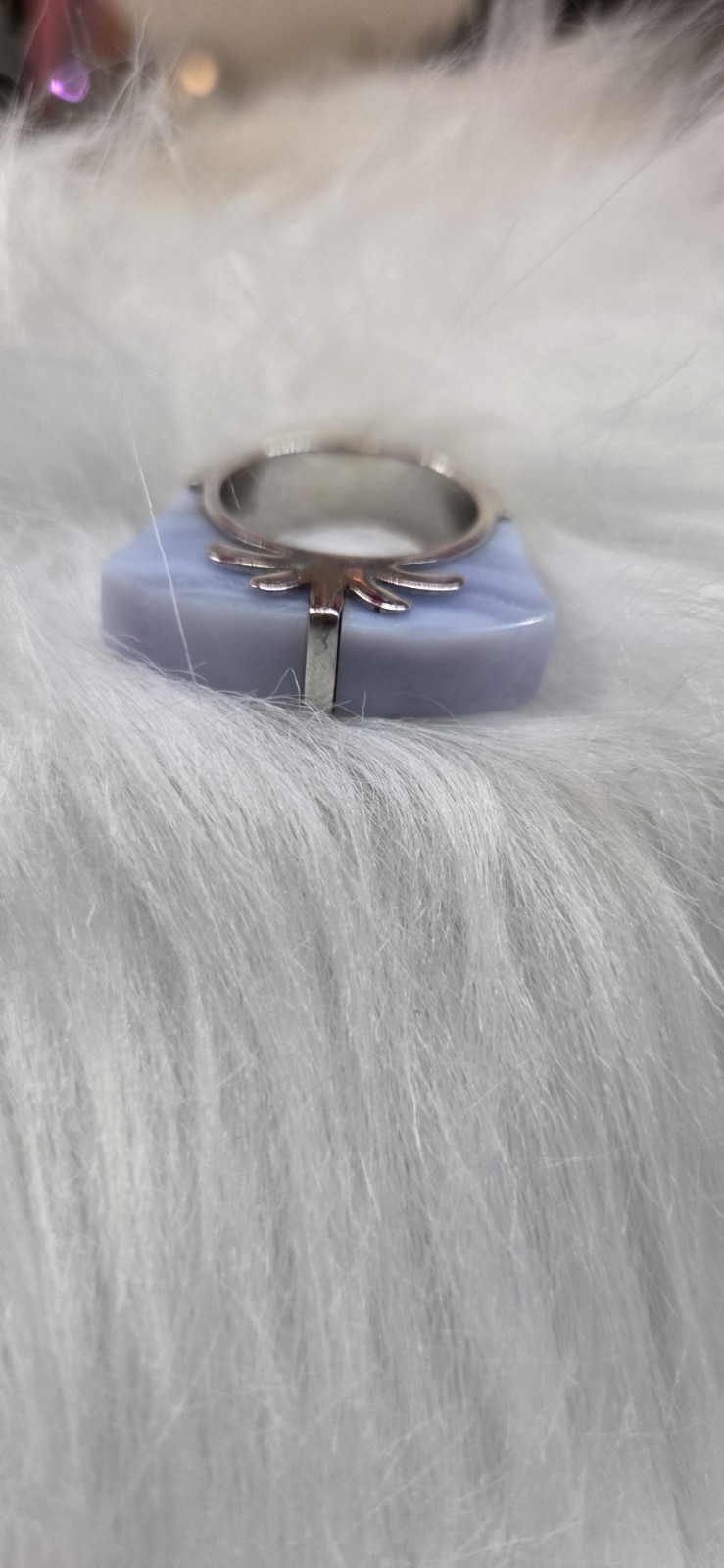 Vintage Silver Palm Style Jade Ring, Size 8