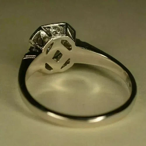 Art Deco Vintage 2.00Ct Round Cut Lab Created Diamond 925 Silver Engagement Ring