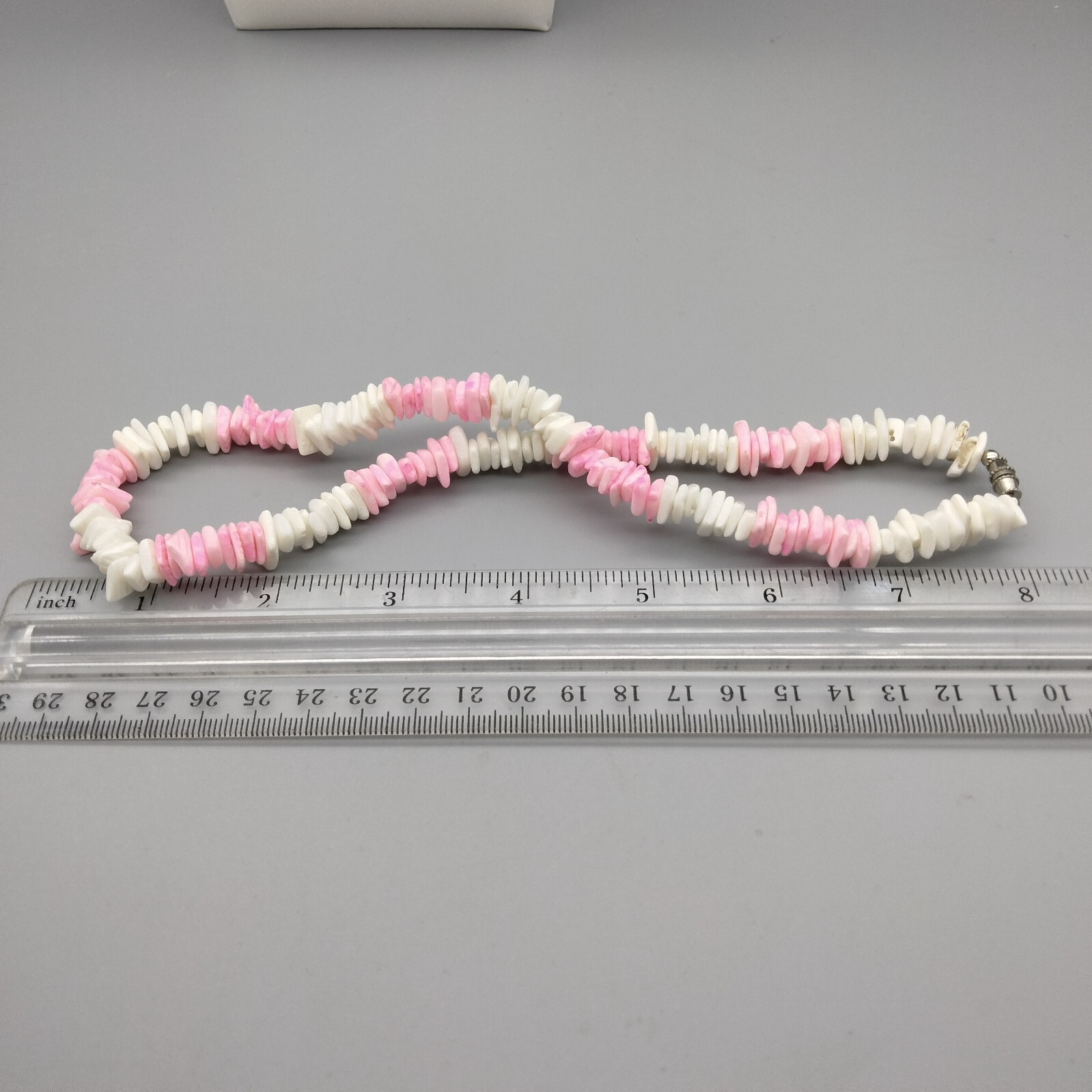MermaidCore Mermaid Puka Pink Shell Chips Statement Necklace 16″ VTG Beach Surf