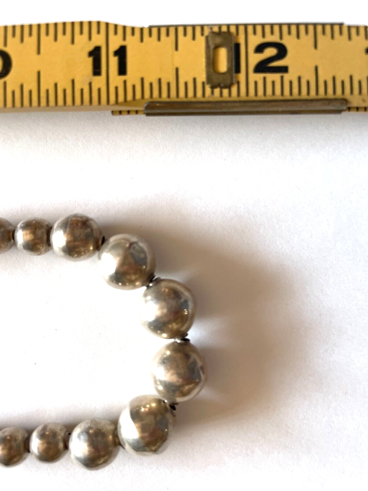 VTG 1960’s SOUTHWESTERN STERLING SILVER BALL BEADS 12 IN. NECKLACE~22gr.