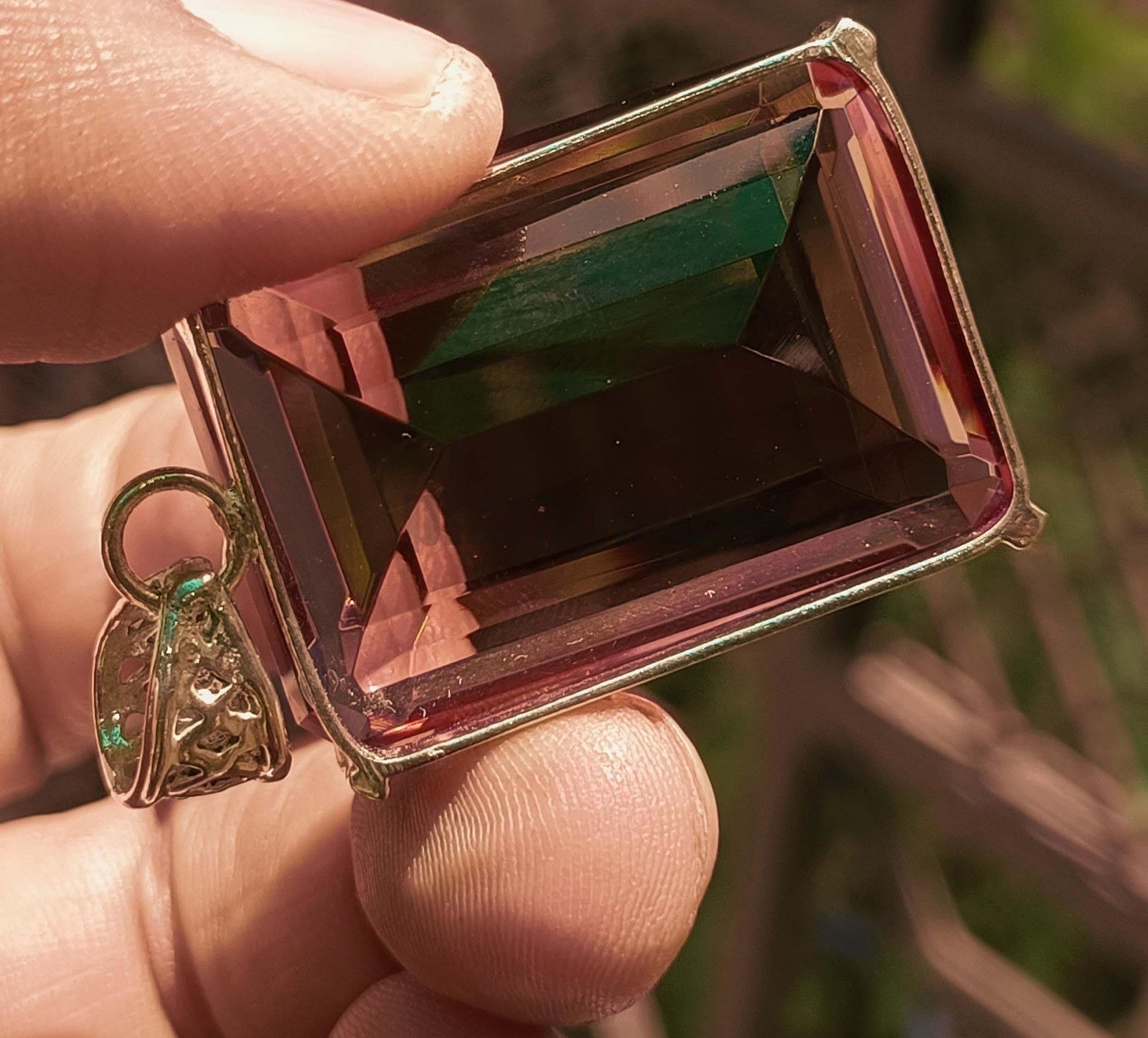 120 Ct Natural Color Change Alexandrite Emerald Cut Certified Loose Gemstone 6k