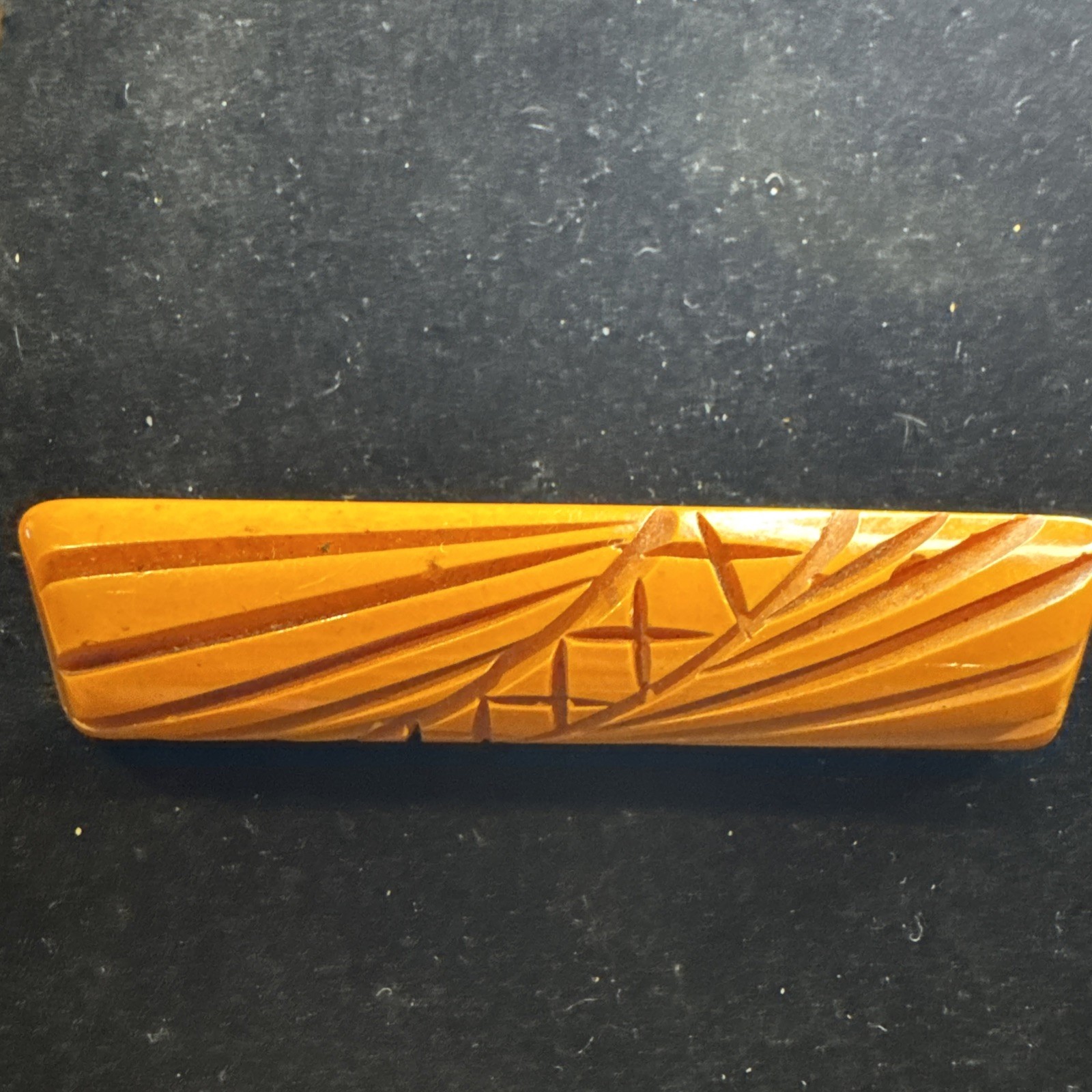 Deeply Carved Butterscotch BAKELITE Vintage Pin Brooch