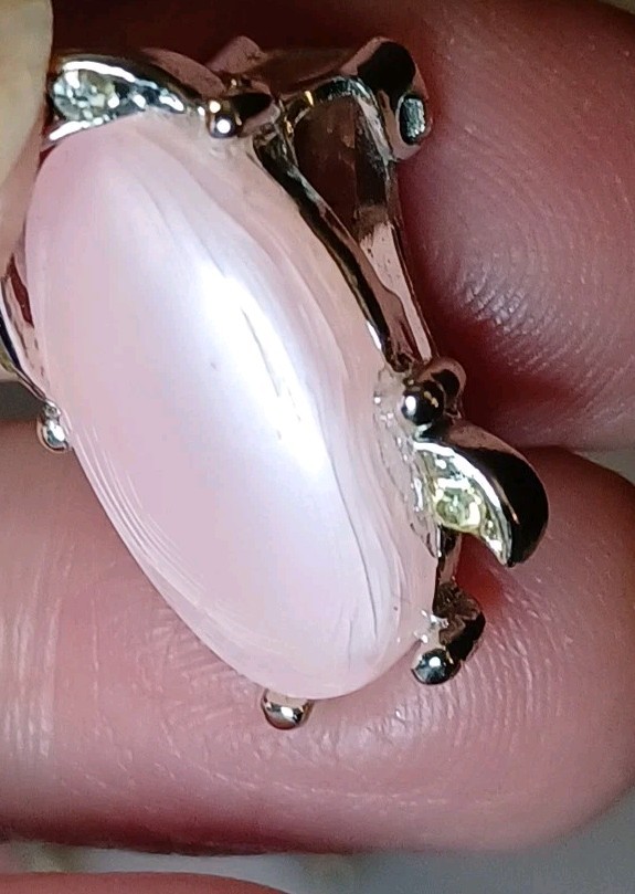 Vintage Kramer Necklace Earrings Signed Pink Thermoset Wit Rhinestone Silvertone