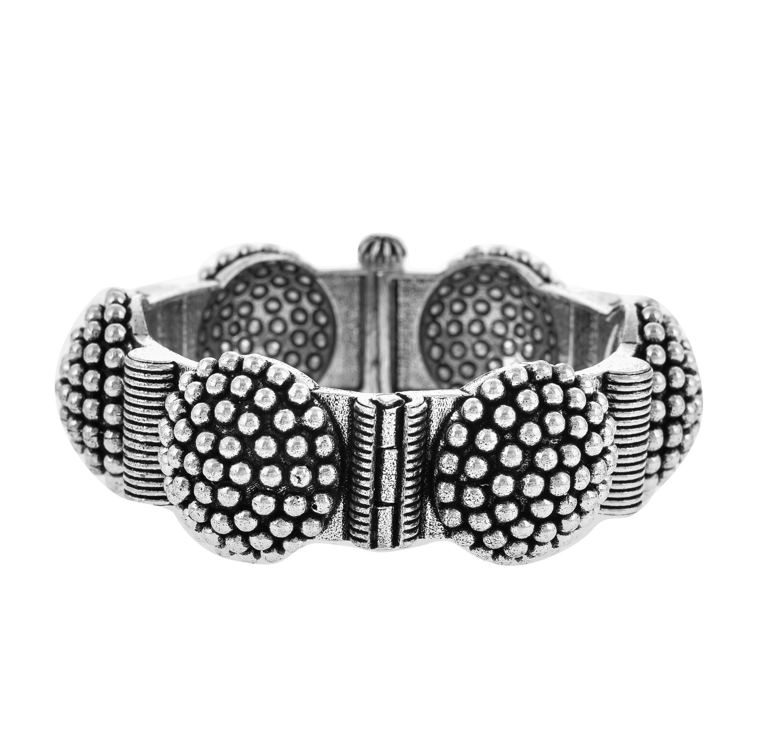 Vintage Sterling Silver Brass Cuff Bracelet Ethnic Wide Cuff Bangle Gift for Wom