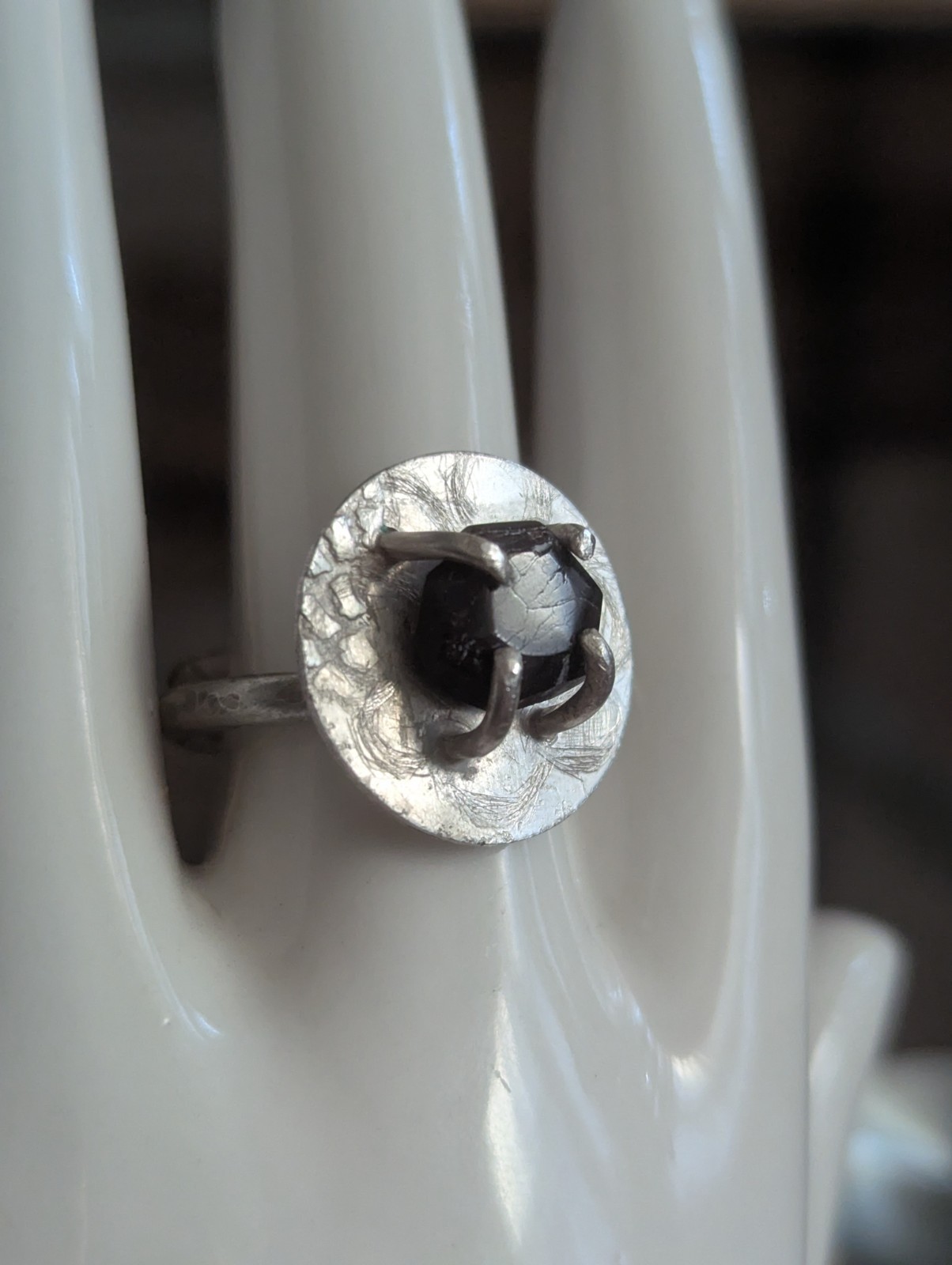 Vintage Silver Modernist Ring 7.5 Freeform Art Sculptural Irregular Handmade