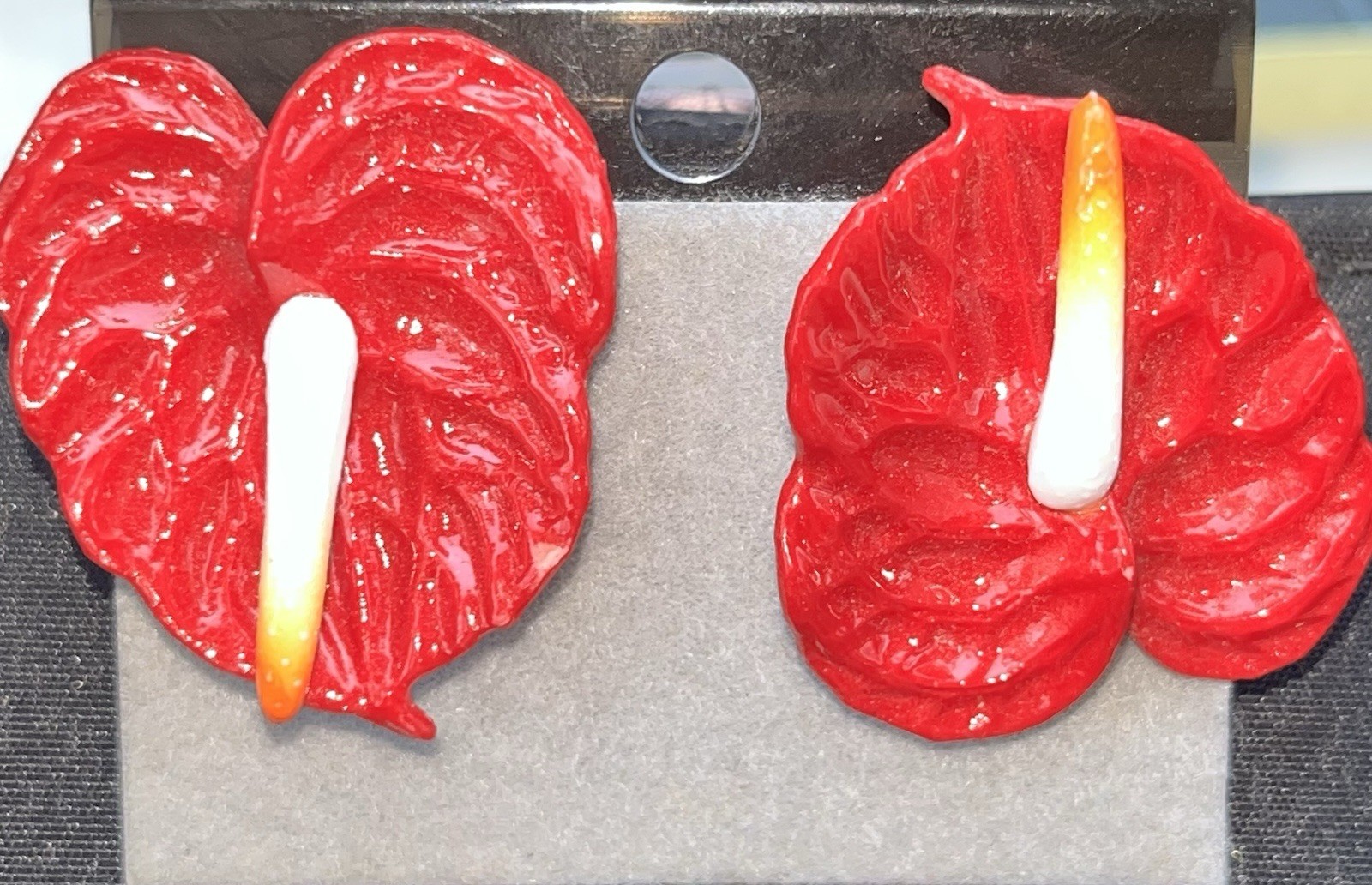 RARE WEST Germany Signed Vintage Unused Flower Post Earrings