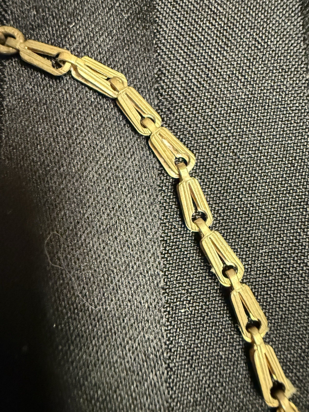 Antique Art Deco Stamped Brass Fringe Necklace – Marked Germany