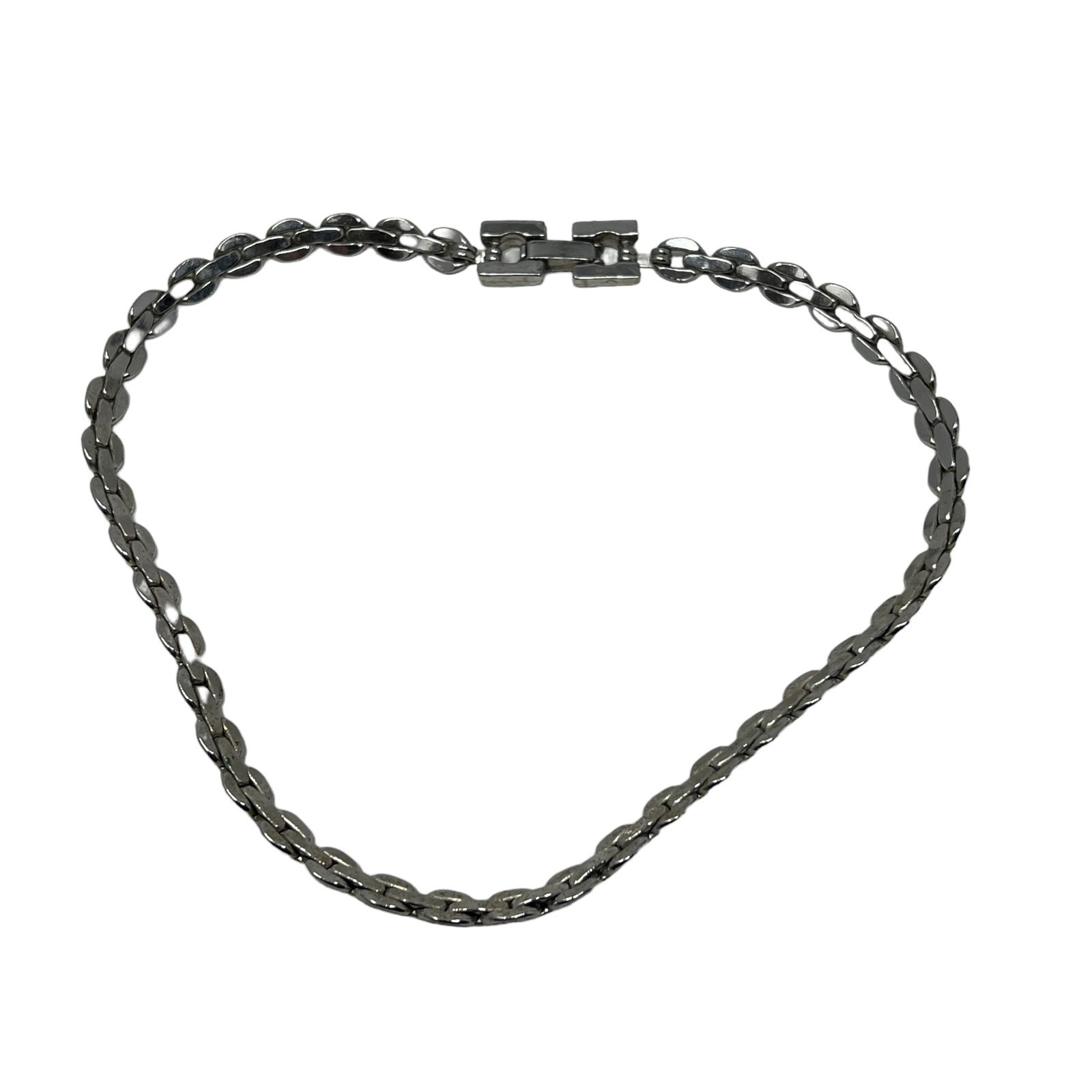 Vintage Silver Tone Chain Choker Necklace