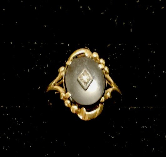 Vintage 10k Yellow Gold Art Deco Diamond & Onyx Ring Sz 7.25 3 g
