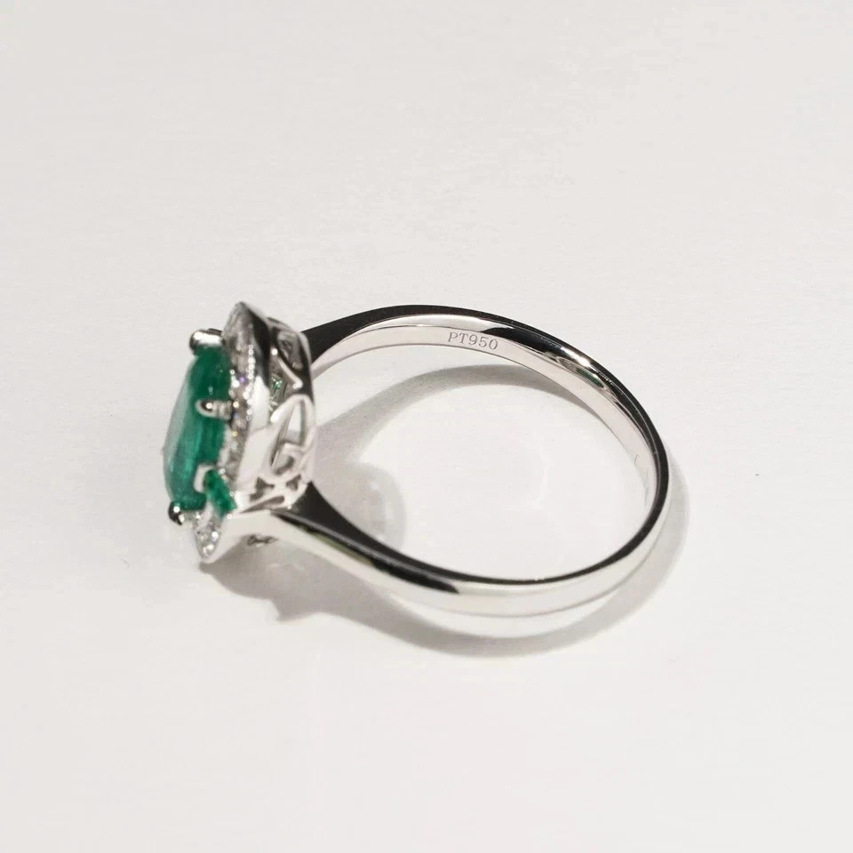3Ct Art Deco Style Emerald Lab Created Diamond Engagement 14K White Gold FN Ring