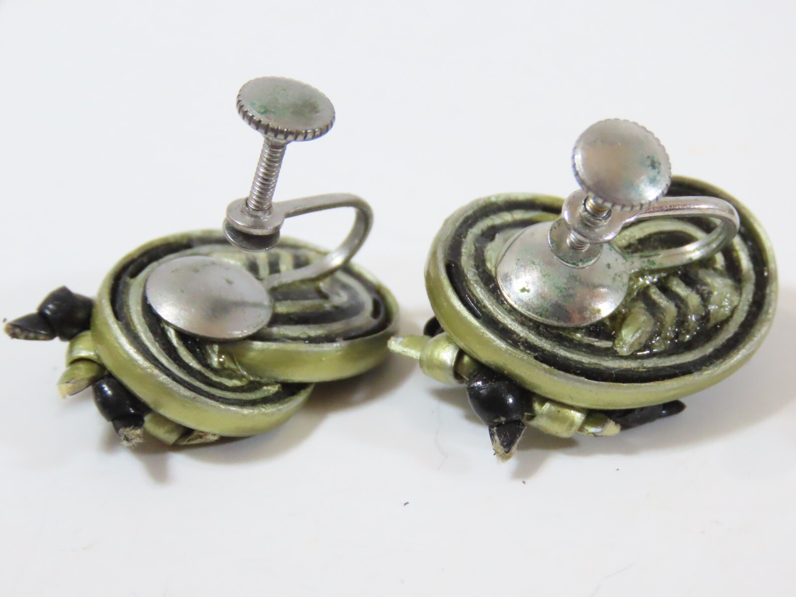 Vintage Brooch Earrings Jewelry Lot Knotted Plastic Abstract D2079