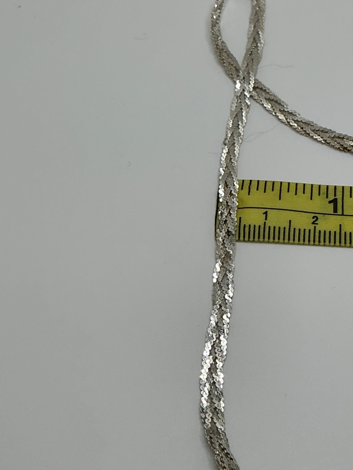 Sterling Silver ITALY 4mm Braided Herringbone Chain 24″ Necklace – 9.71g