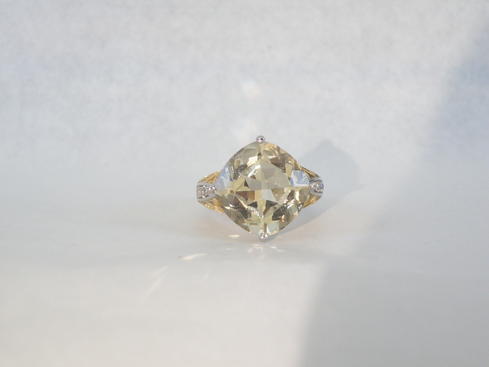 Vintage Sterling Silver 925 Large Natural Yellow Labradorite Ring Size 6