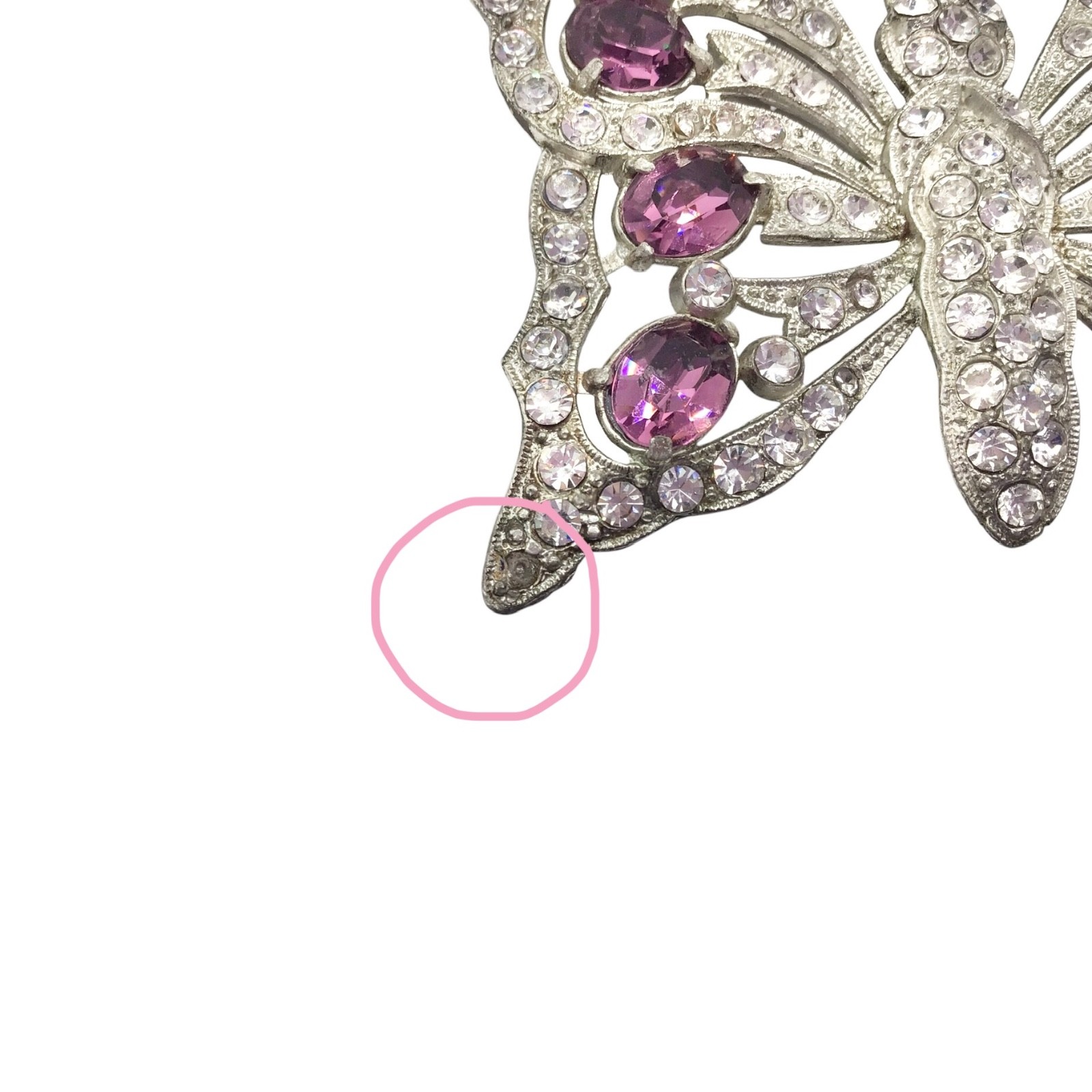 Vintage Art Deco Butterfly Pendant Necklace, Statement Assemblage 28″ Read