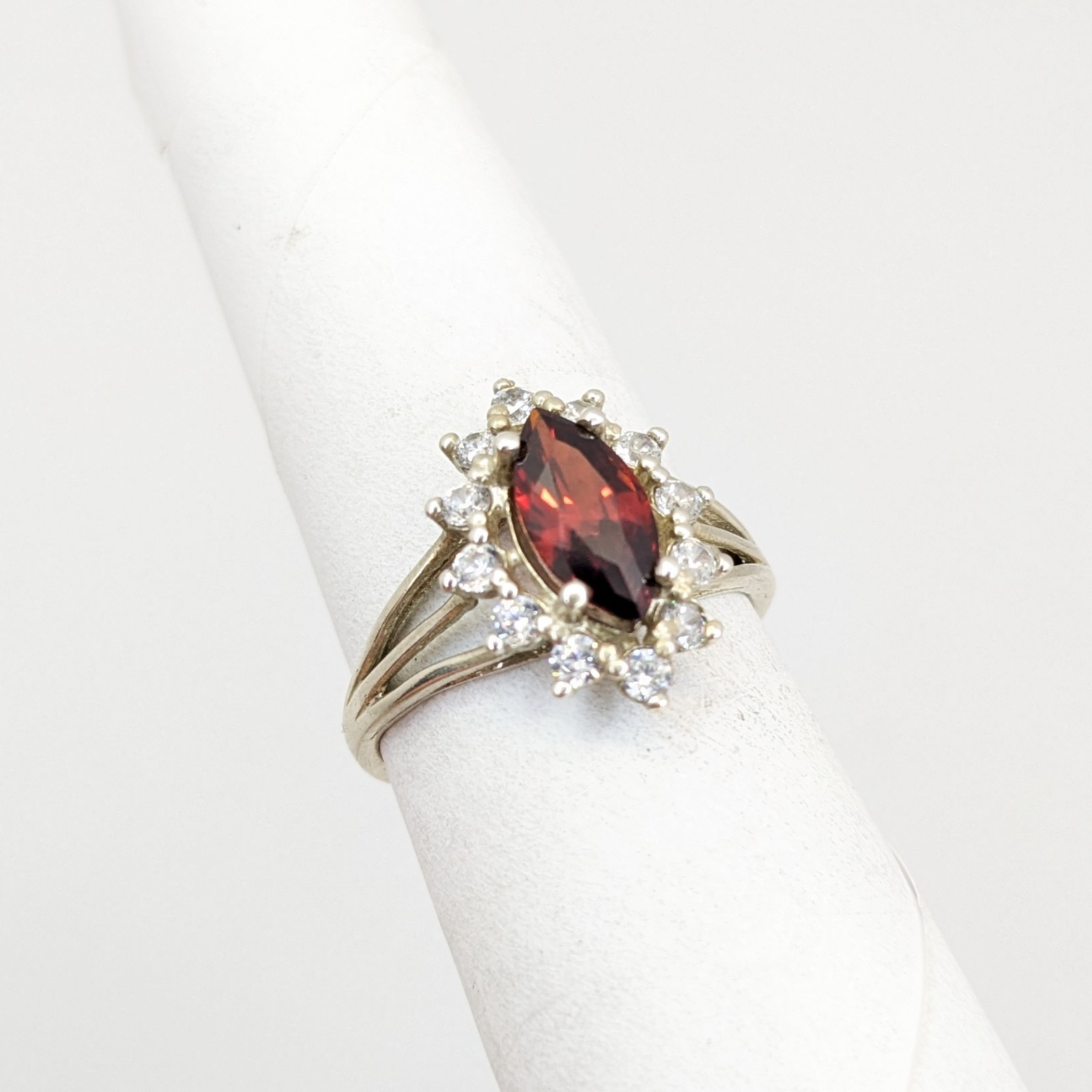 Vintage Luxury RING Silver 925 with Big Bright Stone -size: 7.5US (17.5mm) | #4