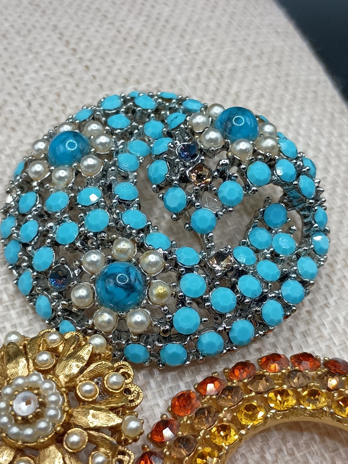 Vintage Weiss Florenza Rhinestone Brooch Designer Lot 3 AS iS REPAIR LOT READ