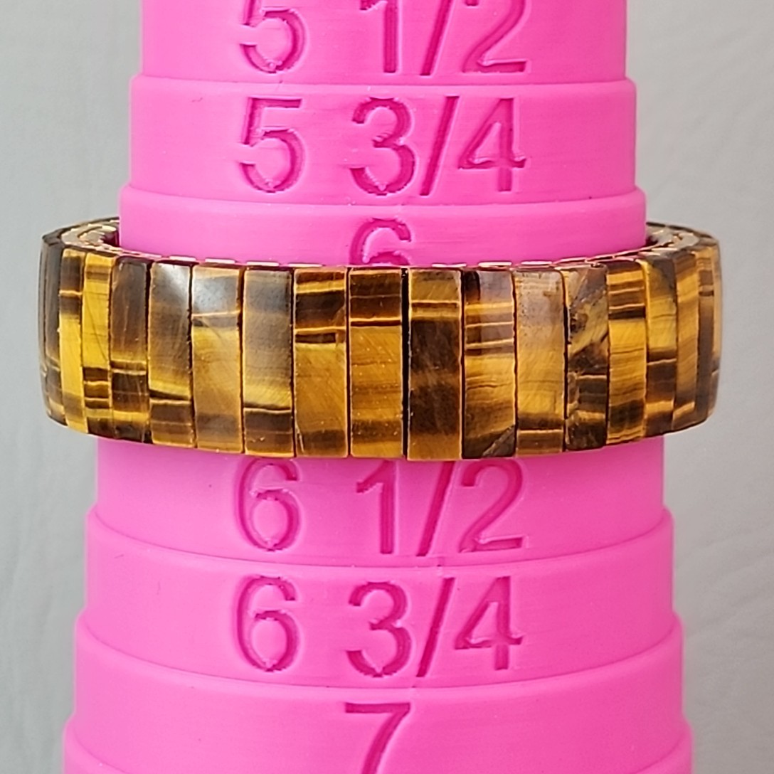 Vintage Tigers Eye Expandable Bracelet Hong Kong Stretch 6.5″