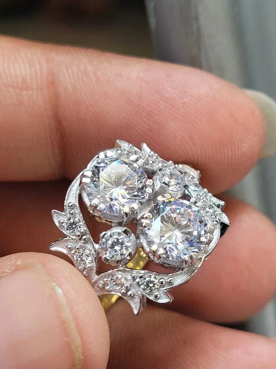 Art Deco Style 2.5Ct Round Cut Lab Created Diamond 925 Silver Engagement Ring