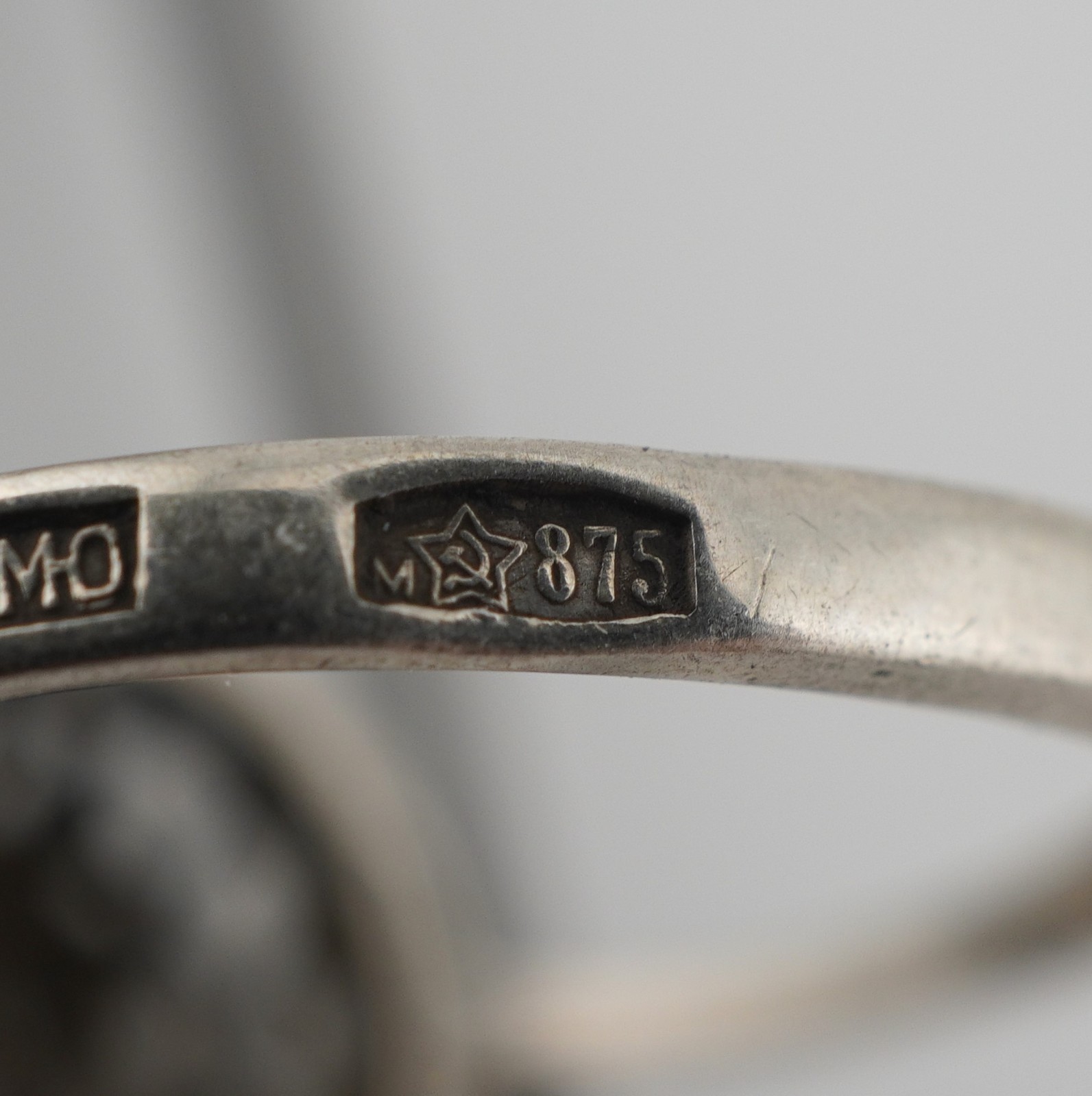 USSR 875 Silver Ring – Vintage Soviet Women’s Jewelry Size 9 / 19