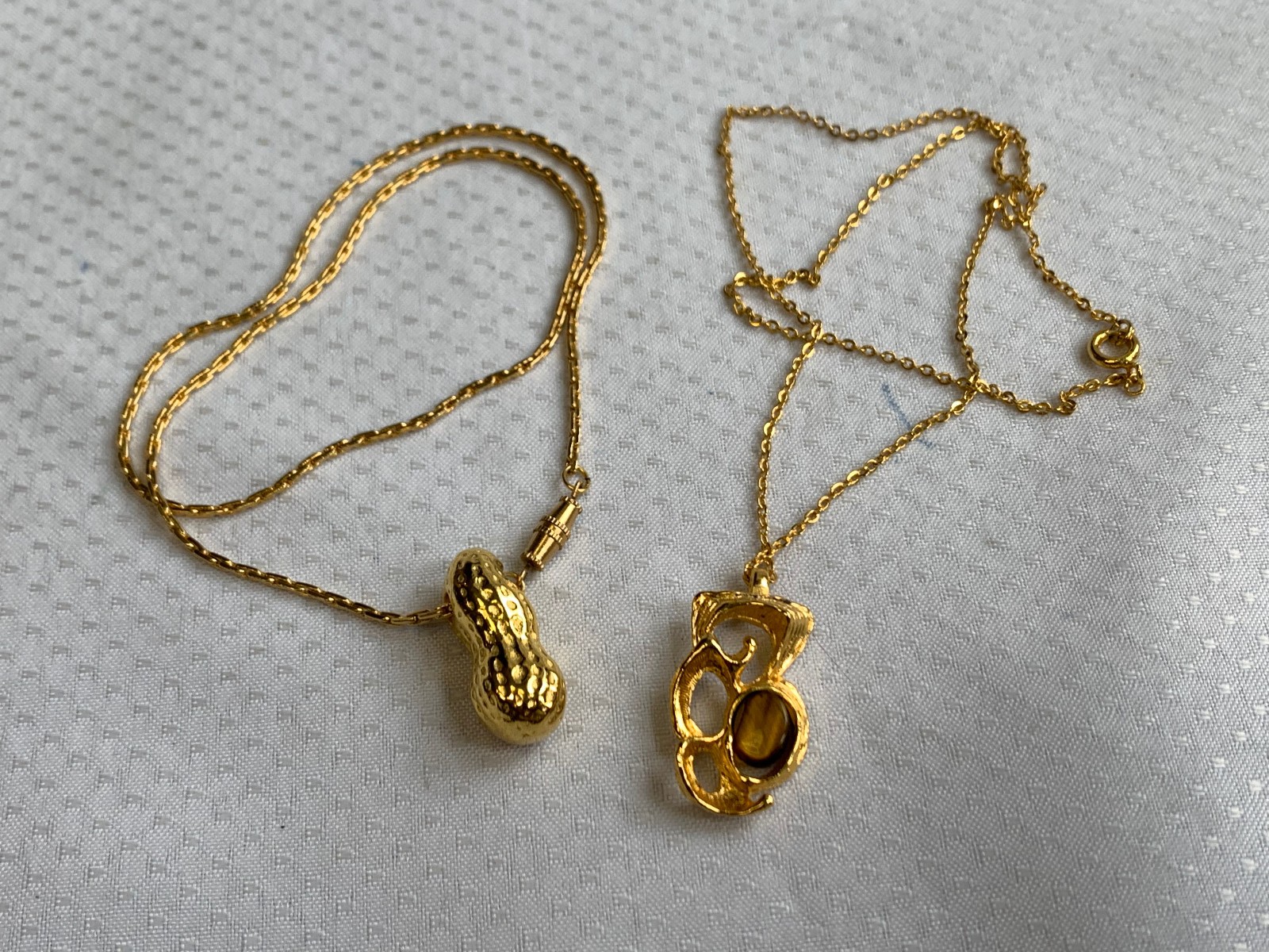 Vtg Costume Jewelry Lot Enamel Tiger’s Eye Faux Amber / Onyx / Gemstones