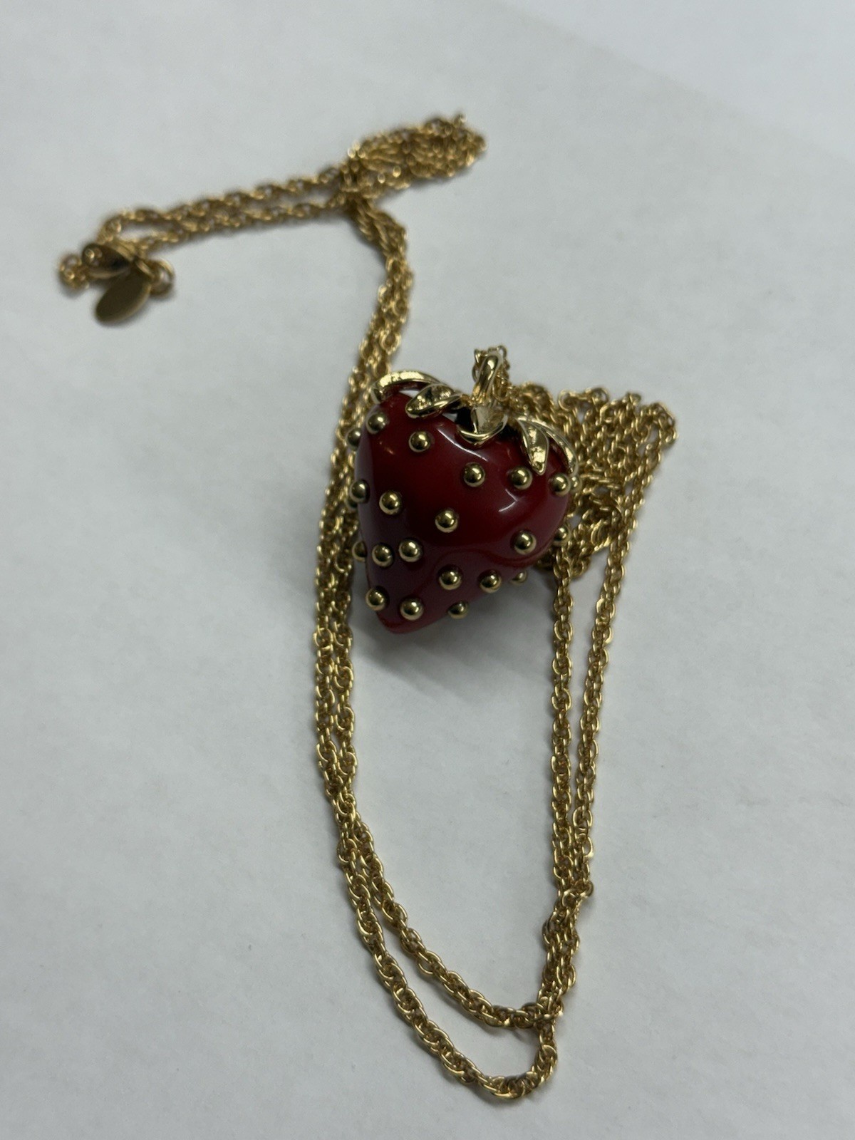 Kenneth J Lane Authentic Red Strawberry Necklace USA