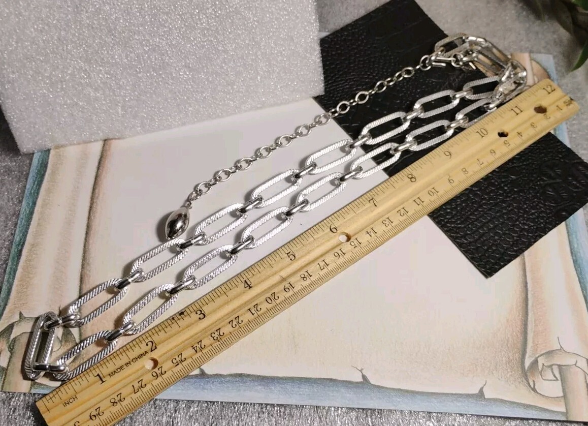 Vintage SARAH COVENTRY Silver Tone Link 28″ Chain Necklace (or Belt), Signed!