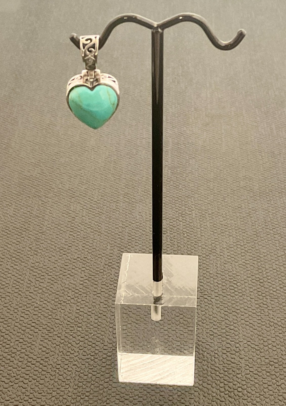 Vintage Sterling Silver 925 & Turquoise Heart Pendant