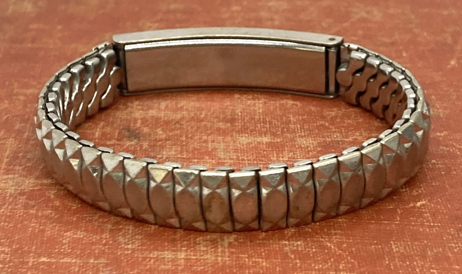 Vintage signed Spiedel expansion ID Bracelet Engraved “Jane Frances” silver tone