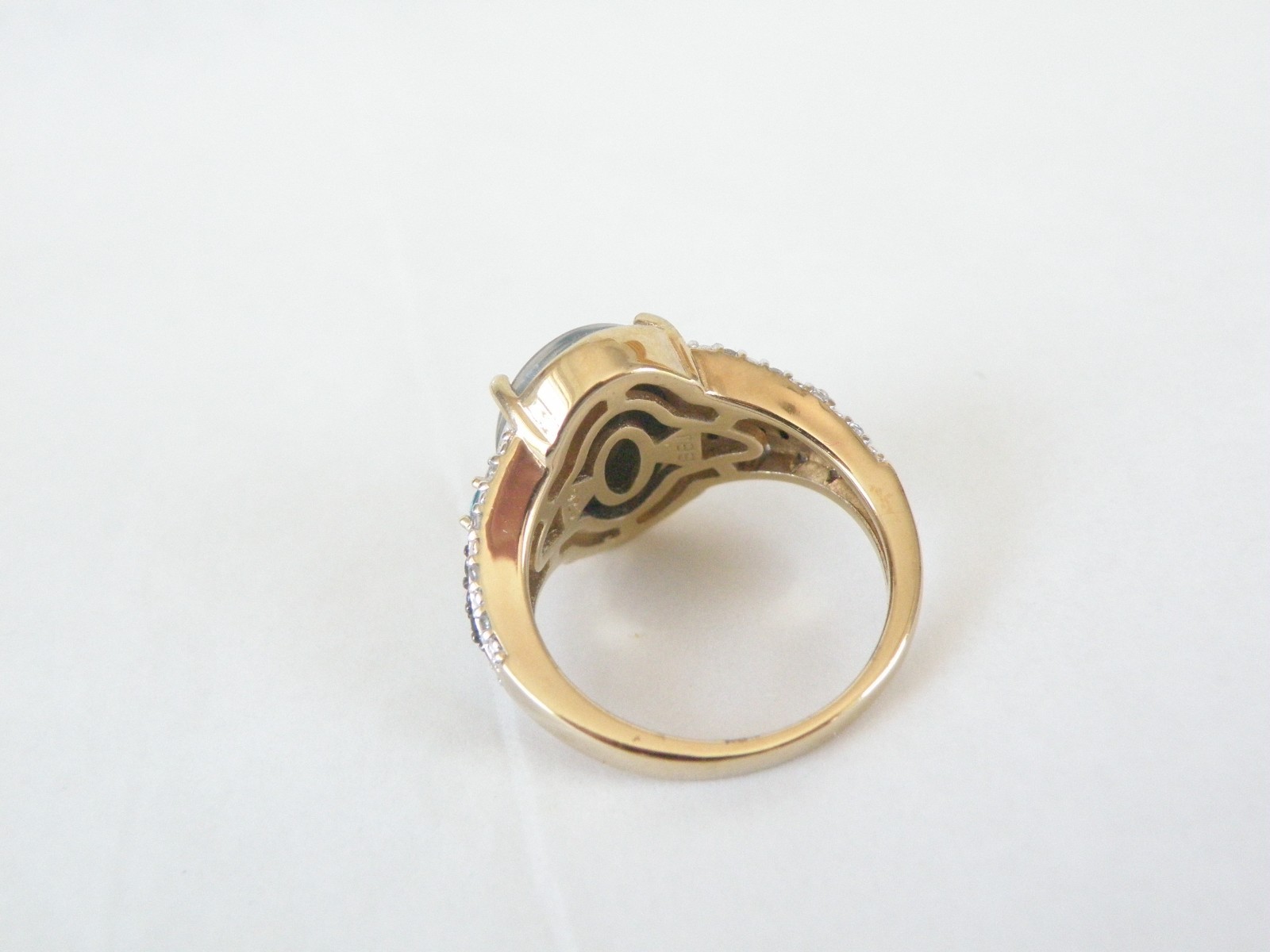 Sterling Silver 925 Gold Over Australian Opal Triplet Gemstone Ring Size 6