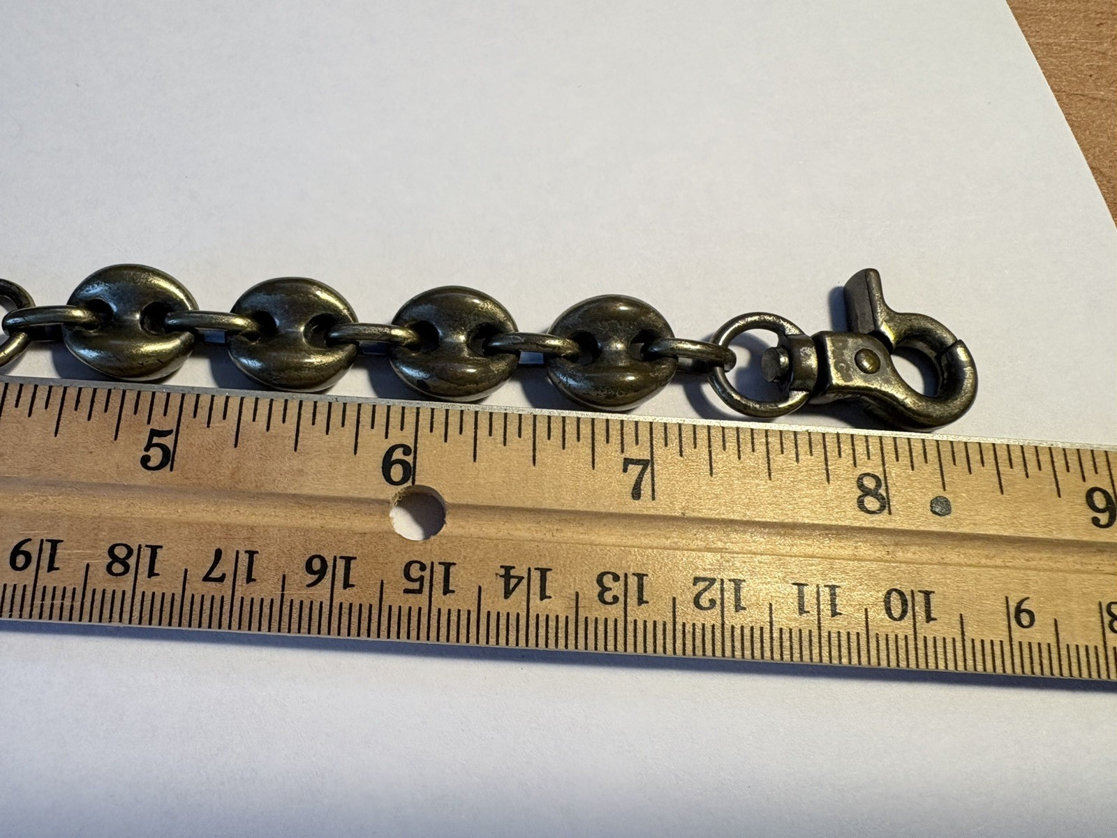 Vintage Early 2000s D&G Logo Link bracelet Bronze Toned Metal 8-1/2” Long
