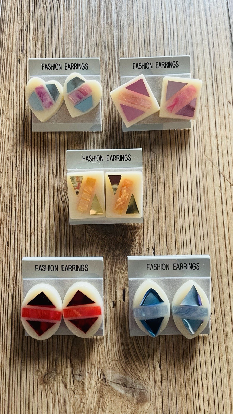 Five Pair Vintage Plastic Earrings