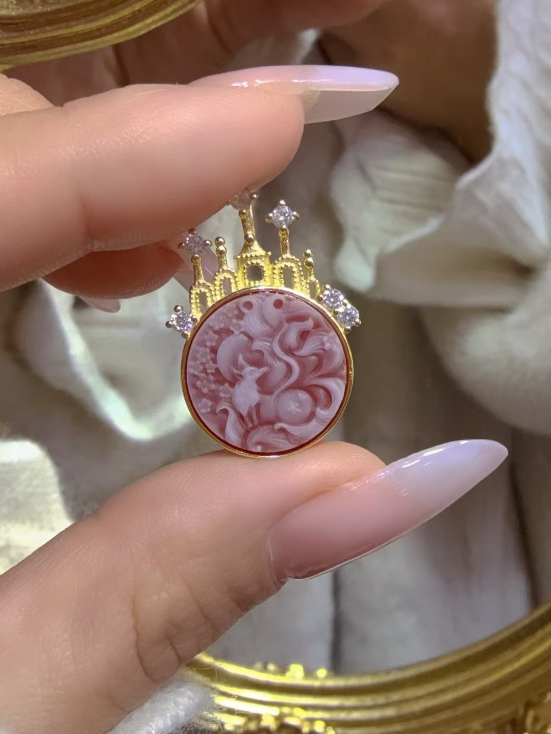 925 sterling silver red Agate Cameo vintage jewelry Pendant estate jewelry